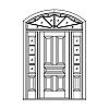 5-Panel door with 4-Lite over single panel sidelites and 5-Panel door with 4-Lite over single panel sidelites and