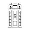 4-Lite 7-panel door with 5-Lite transoms and 8-Lite segment top transom
Panel- Flat
Glazing- SDL