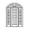 6-Panel door with 10-Lite sidelites and 