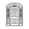6-Panel door with single lite with shelf over single panel sidelites and 6-Panel door with single lite with shelf over single panel sidelites and