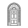 6-Panel door with 4-Lite sidelites and 