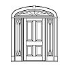 4-Panel door with full view sidelites and eliptical top transom
Panel- Raised
Glazing- IG decorative