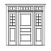3-Panel door with 8-Lite with shelf over single panel sidelties and 8-Lite 3-part transom
Panel- Raised
Glazing- SDL 3-Panel door with 8-Lite with shelf over single panel sidelties and 8-Lite 3-part transom
Panel- Raised
Glazing- SDL