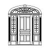 5-Panel door with 8-Lite with shelf over single panel sidelites and 5-Panel door with 8-Lite with shelf over single panel sidelites and