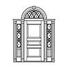 3-Panel door with single lite over single panel sidelites and 