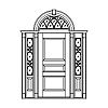 3-Panel door with single lite over single panel sidelites and 3-Panel door with single lite over single panel sidelites and
