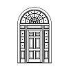 6-Panel door with 3-Lite over single panel  door and 