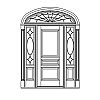 3-Panel door with single lite over single panel sidelites and 