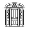 5-Panel door with single lite over single panel sidelites and 5-Panel door with single lite over single panel sidelites and