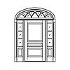 3-Panel door with 3-Lite over single panel sidelites and 3-Panel door with 3-Lite over single panel sidelites and