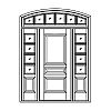 3-Panel door with 4-Lite over single panel sidelites and 6-Lite segment top transom
Panel- Raised
Glazing- TDL 3-Panel door with 4-Lite over single panel sidelites and 6-Lite segment top transom
Panel- Raised
Glazing- TDL
