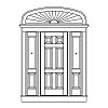 6-Panel door with single lite over single panel sidelites and 6-Panel door with single lite over single panel sidelites and