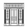 5-Panel door with 8-Lite with shelf over single panel sidelites and 10-Lite transom
Panel- Raised
Glazing- SDL 5-Panel door with 8-Lite with shelf over single panel sidelites and 10-Lite transom
Panel- Raised
Glazing- SDL