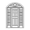 6-Panel door with 10-Lite sidelites and 6-Panel door with 10-Lite sidelites and