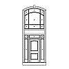 2-Panel door with single lite sidelites and 2-tier segment top transom
Panel- Raised
Glazing- TDL