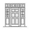 6-Panel door with 6-Lite over single panel sidelites and 11-Lite transom
Panel- Raised
Glazing- SDL 6-Panel door with 6-Lite over single panel sidelites and 11-Lite transom
Panel- Raised
Glazing- SDL