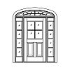 4-Lite over 2-Panel door with 4-Lite sidelites and 6-Lite eliptical transom
Panel- Raised
Glazing- SDL, IG 4-Lite over 2-Panel door with 4-Lite sidelites and 6-Lite eliptical transom
Panel- Raised
Glazing- SDL, IG