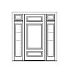 3-Panel single door with 31-Lite sidelites and 2 part- 8-Lite transom
Panel- Raised
Glazing- Leaded, decorative 3-Panel single door with 31-Lite sidelites and 2 part- 8-Lite transom
Panel- Raised
Glazing- Leaded, decorative