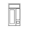 1-lite single door with 1-Lite over single panel sidelites and 1-Lite transom
Panel- Raised
Glazing- IG