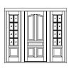 5-Panel door with 8-Lite over single panel sidelites
Panel- Raised
Glazing- TDL