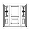 2-Panel door with 8-Lite over single panel sidelites
Panel- Raised
Glazing- SDL