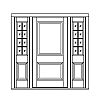 2-Panel door with 8-Lite over single panel sidelites
Panel- Raised
Glazing- SDL