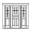 6-Lite over 3-panel door with 6-Lite over single panel sidelites
Panel- Raised
Glazing- TDL