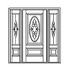 Single lite over single panel door with single lite over single panel sidelites
Panel- Raised
Glazing- IG decorative
