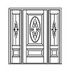 Single lite over single panel door with single lite over single panel sidelites
Panel- Raised
Glazing- IG decorative