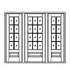 12-Lite over single panel door with 8-Lite over single panel sidelites
Panel- Raised
Glazing- SDL