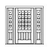 20-Lite over 3-panel door with 5-Lite over single panel sidelites
Panel- Raised
Glazing- SDL