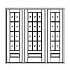12-Lite over single panel door with 8-Lite over single panel sidelites
Panel- Raised
Glazing- TDL