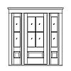 4-Lite over single panel door with 2-Lite over single panel sidelites
Panel- Raised
Glazing- SDL