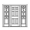 6-Panel door with 13-Lite over single panel sidelites
Panel- Raised
Glazing- SDL