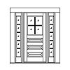 4-Lite over 3-panel door with 5-Lite sidelites
Panel- Raised
Glazing- SDL