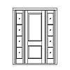 2-Panel door with 4-Lite sidelites
Panel- Raised
Glazing- SDL