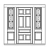 7-Panel door with single Lite over single panel sidelites
Panel- Raised
Glazing- IG decorative