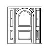 2-Panel half-round top door with single lite over single panel sidelites
Panel- Raised
Glazing- IG