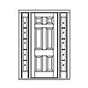 6-Panel door with 5-Lite sidelites
Panel- Raised
Glazing- SDL