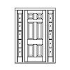 6-Panel door with 5-Lite sidelites
Panel- Raised
Glazing- SDL