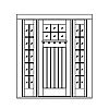 6-Lite with shelf over single planked panel with 10-Lite sidelite
Panel- V-groove
Glazing- SDL