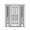 5-Panel door with 8-Lite over single panel sidelites
Panel- Raised
Glazing- SDL