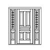 5-Panel door with 8-Lite over single panel sidelites
Panel- Raised
Glazing- SDL
