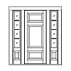 3-Panel door with 4-Lite over single panel sidelites
Panel- Raised
Glazing- SDL