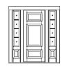 3-Panel door with 4-Lite over single panel sidelites
Panel- Raised
Glazing- SDL