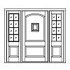 2-Panel door with speakeasy with 8-Lite over single panel sidelites
Panel- Raised
Glazing- SDL