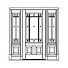 9-Lite over 2-panel door with 6-Lite with shelf over single panel sidelites
Panel- Raised
Glazing- SDL