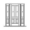 2-Lite over 2-panel door with single lite over single panel sidelites
Panel- Raised
Glazing- IG
