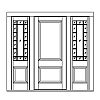 2-Panel door with 15-Lite over single panel sidelites
Panel- Raised
Glazing- SDL