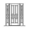 5-Panel door with single lite over 2-panel sidelites
Panel- Raised
Glazing- IG decorative